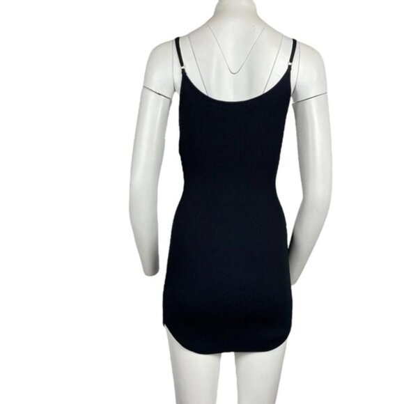 Mini Ribbed Sweater Dress Black - Picture 3 of 3